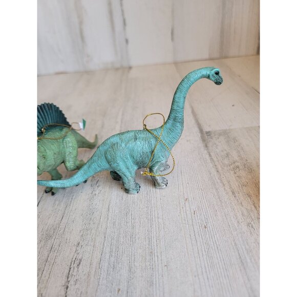 Kurt Adler spinosaurus bronchosaurus dinosaur ornament xmas set - Picture 5 of 8